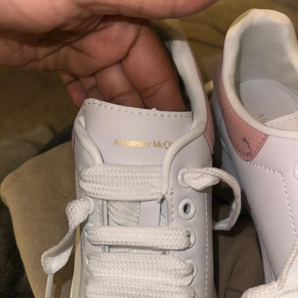 White Sneakers with Pink Accents - Picture 6 of 6